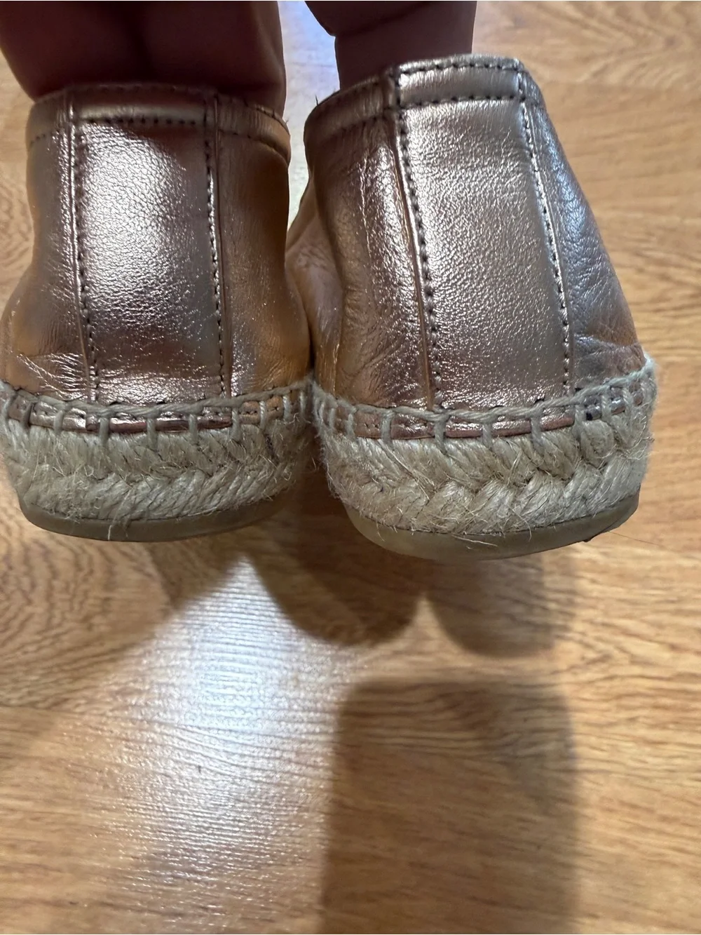 LKN Authentic Saint Laurent Metallic Espadrille Flats size 38
